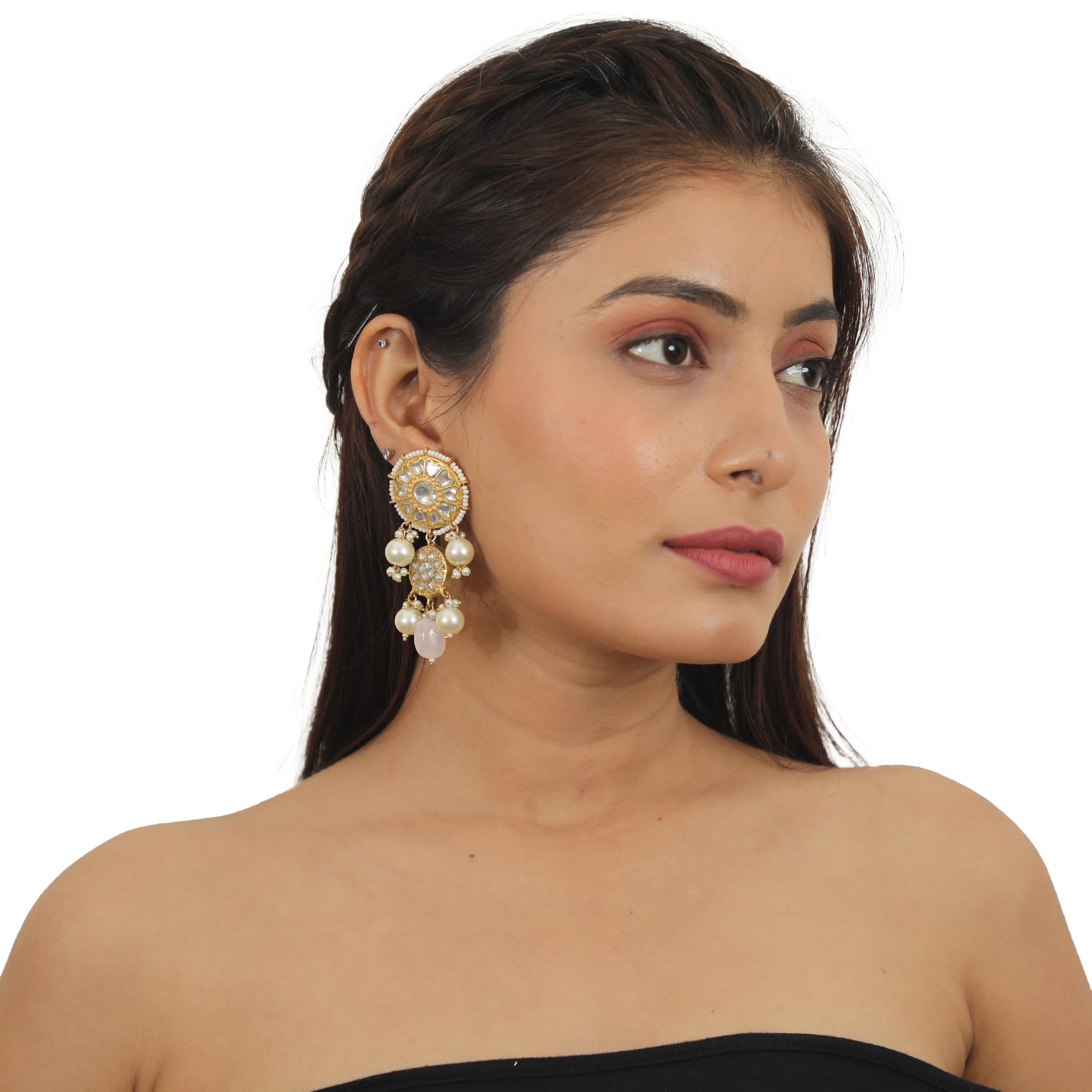 Light Pink Necklace Set - indian jewelry set