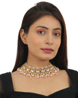 Light Pink White Necklace Set - necklace set
