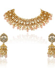 Light Pink White Necklace Set - necklace set