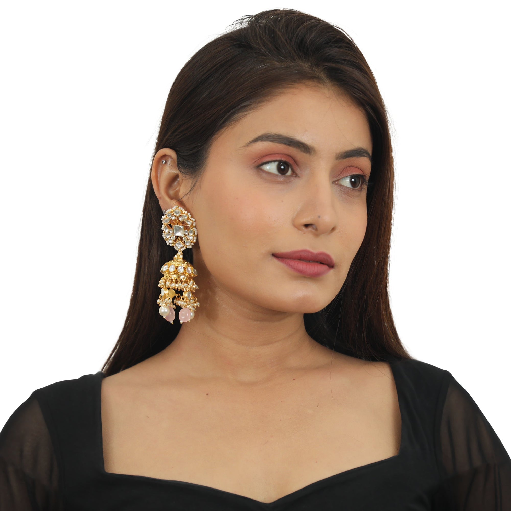 Light Pink White Necklace Set - necklace set