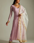 Lilac Kurta Pants Set - kurta for ladies