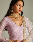 Lilac Kurta Pants Set - kurta for ladies