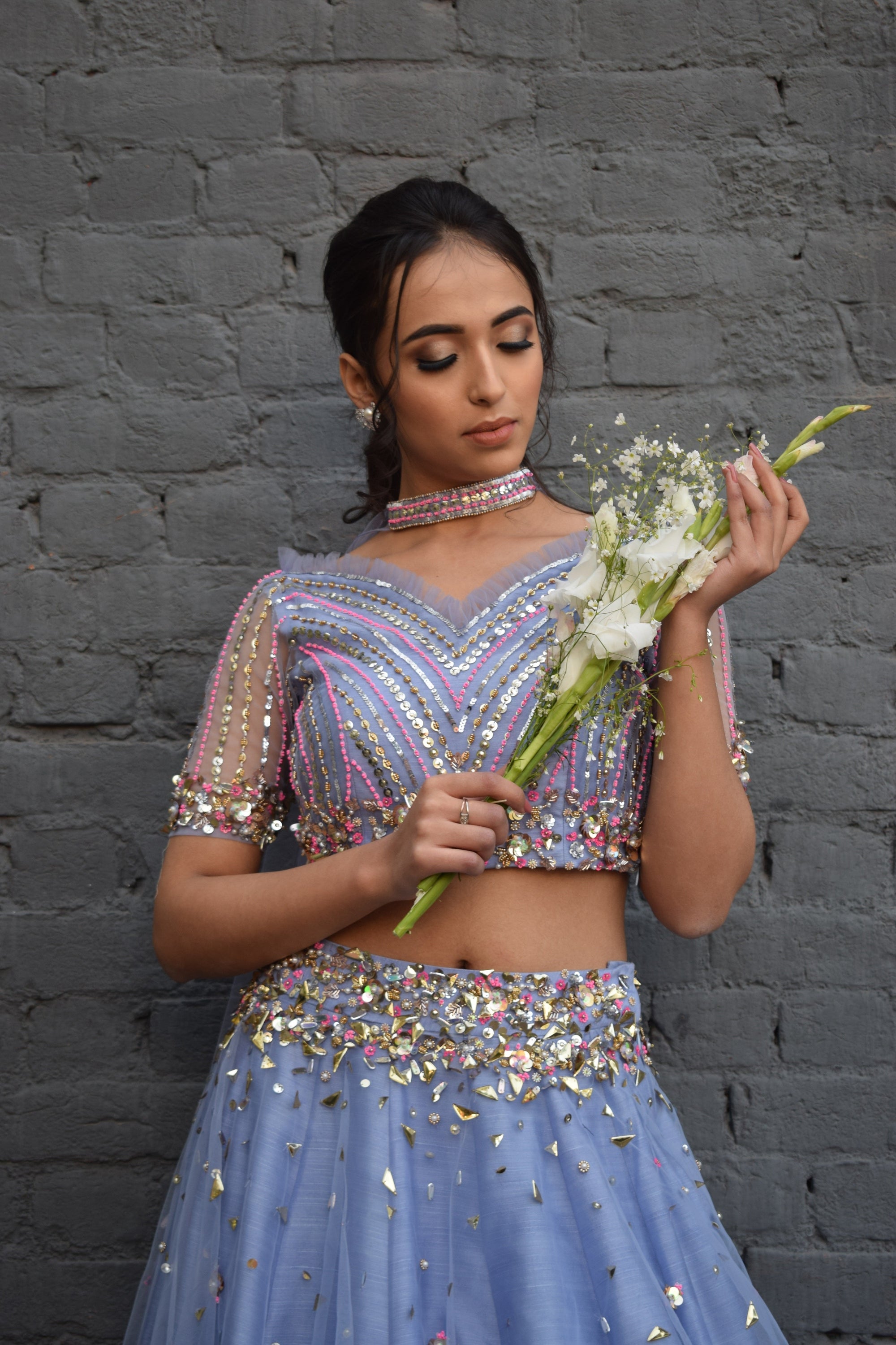 Lilac Rose Lehenga Set - designer lehenga