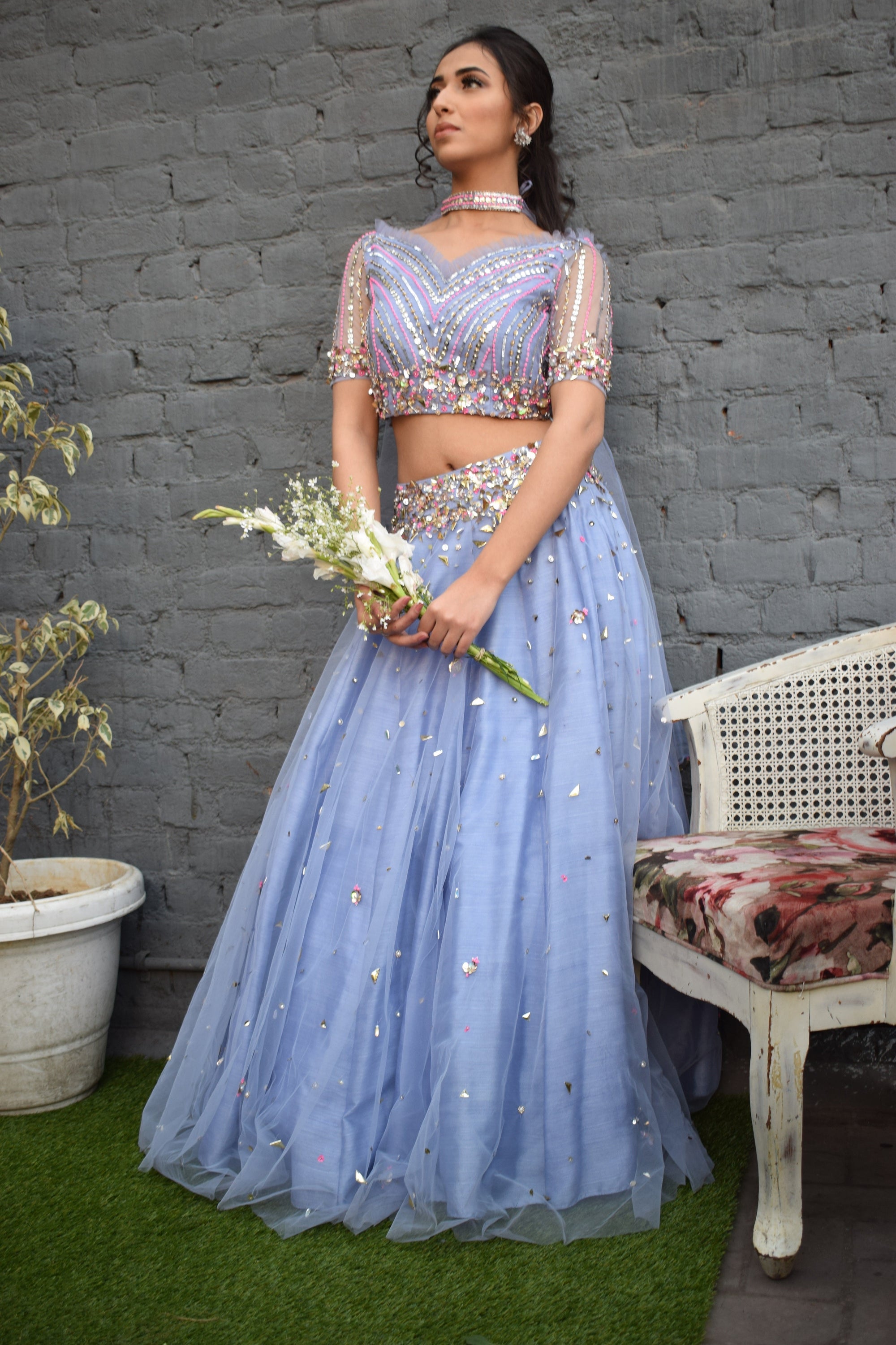 Lilac Rose Lehenga Set - designer lehenga