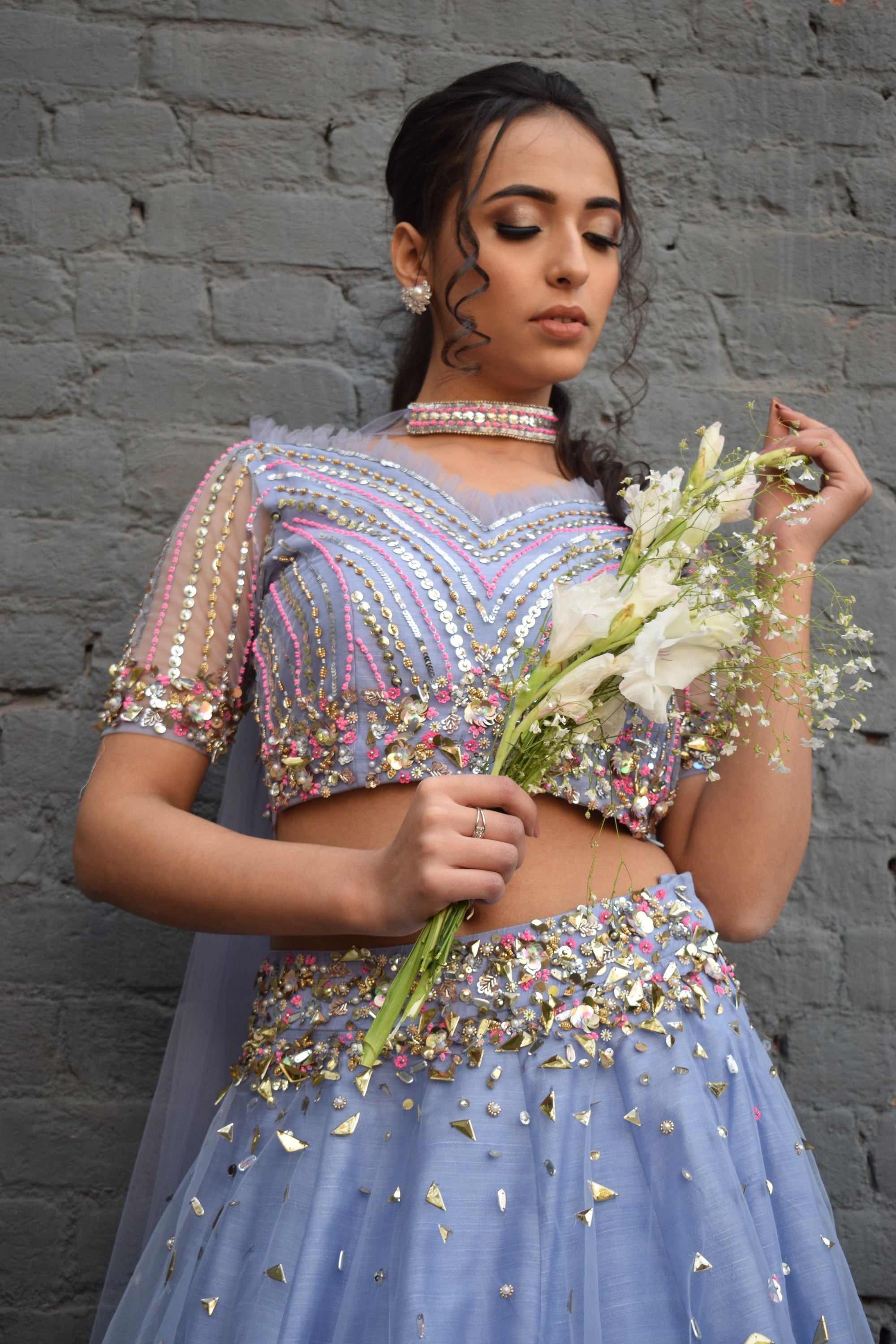 Lilac Rose Lehenga Set - designer lehenga