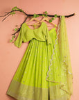 Lime Green Abla Lehenga Set - lehenga set