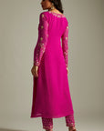 Magenta Kurta Pants Set - indian ethnic attire for women
