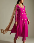 Magenta Kurta Pants Set - indian ethnic attire for women