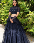 Maheem Organza Lehenga - black lehenga