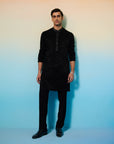 Black Majestic Kurta Set - mens desi clothes