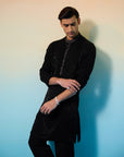 Black Majestic Kurta Set - mens desi clothes