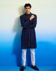 Regal Blue Kurta Set - indian dress men
