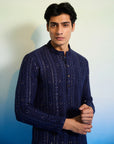 Regal Blue Kurta Set - indian dress men