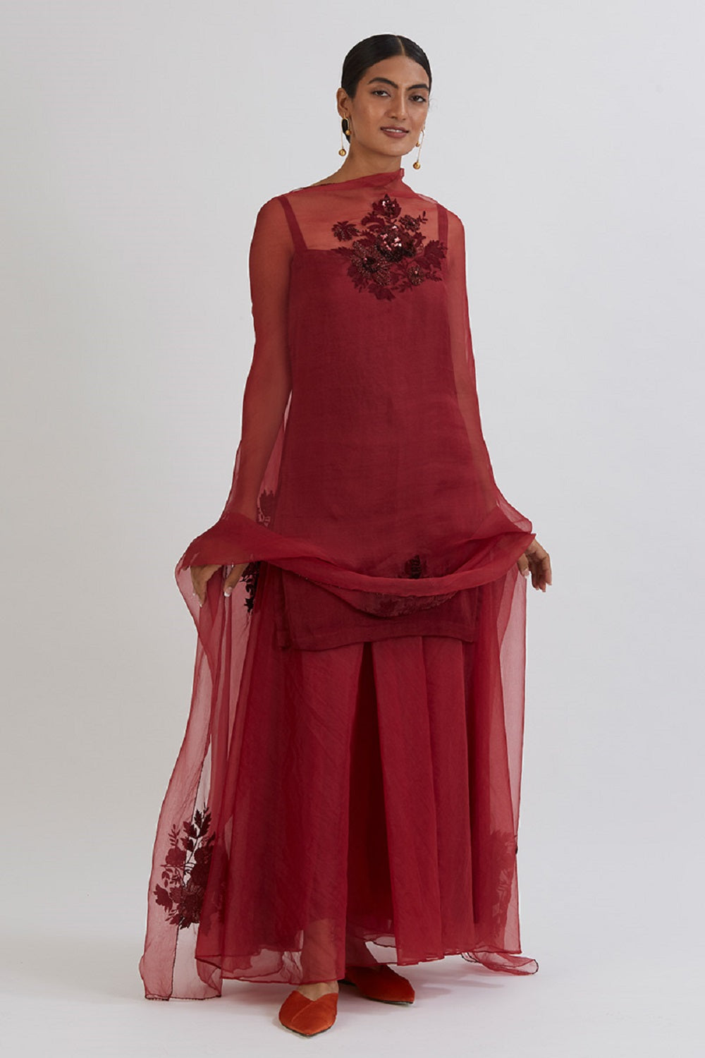 Maroon Aradhana Sharara Kurta Set - kurta for women