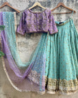MAUVE And Sage Green Lehenga - lehenga set