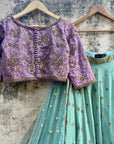 MAUVE And Sage Green Lehenga - lehenga set