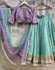 MAUVE And Sage Green Lehenga - lehenga set
