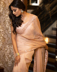MAUVE Organza And Gajji Silk Saree Set - silk saree
