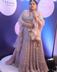 MAUVE Ruffle Lehenga Set - ruffle lehenga
