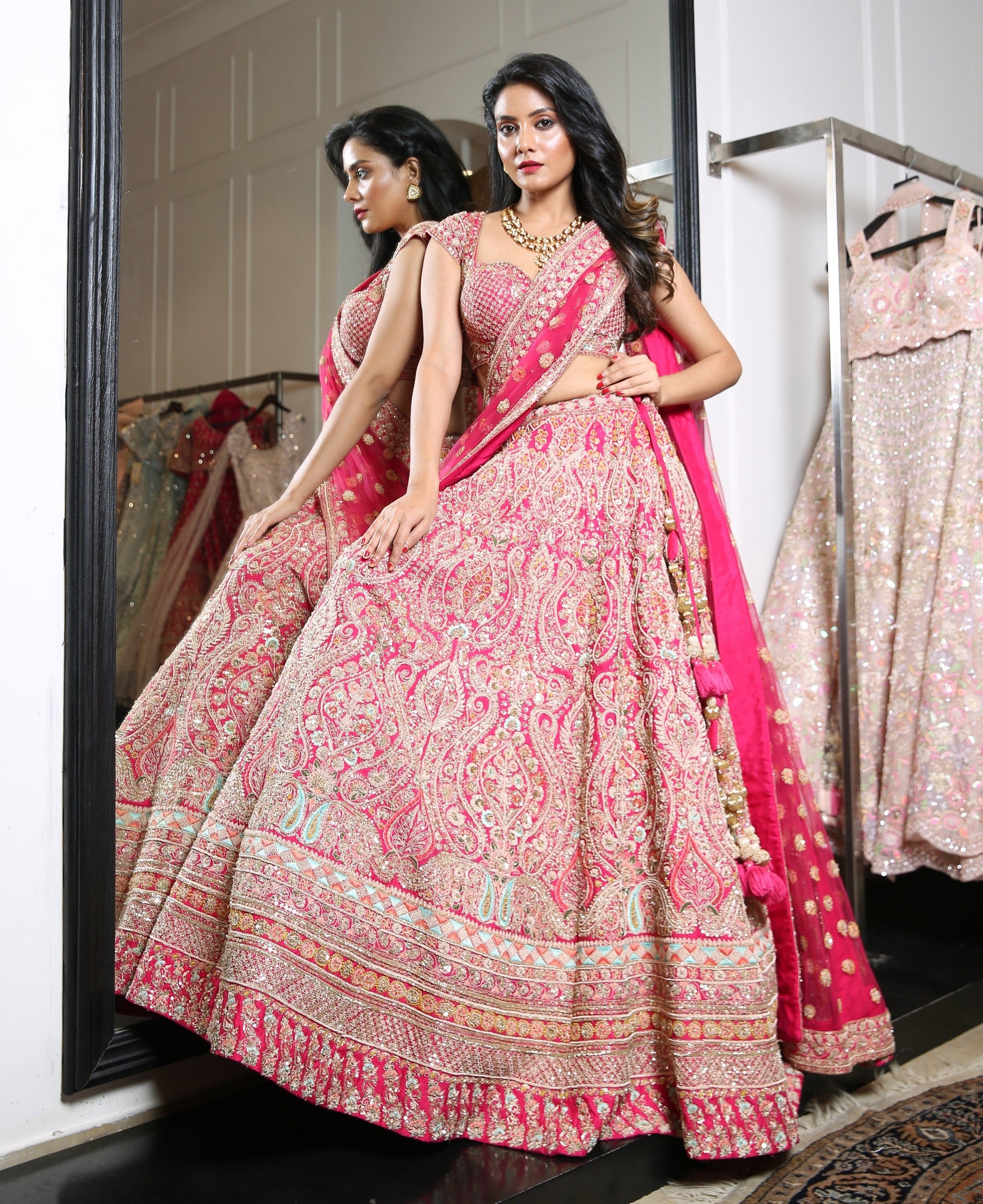 MEGHNA Lehenga Set - bridal embroidered lehenga