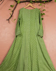 Meheni Green Bandani Print Anakarli With Straight Pants - indian wear for ladies