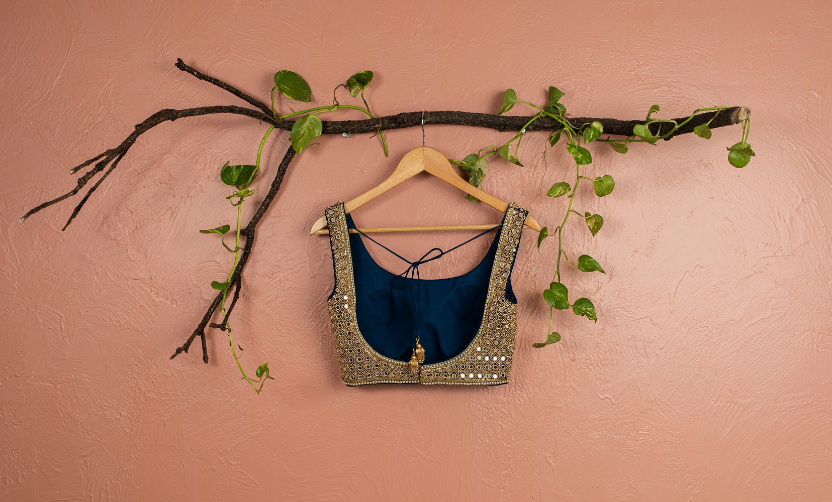 Midnight Blue Abla Lehenga with Mirror Blouse & Scallop Dupatta - dark blue lehenga