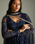 Midnight Blue Kurta Sharara Set - blue sharara