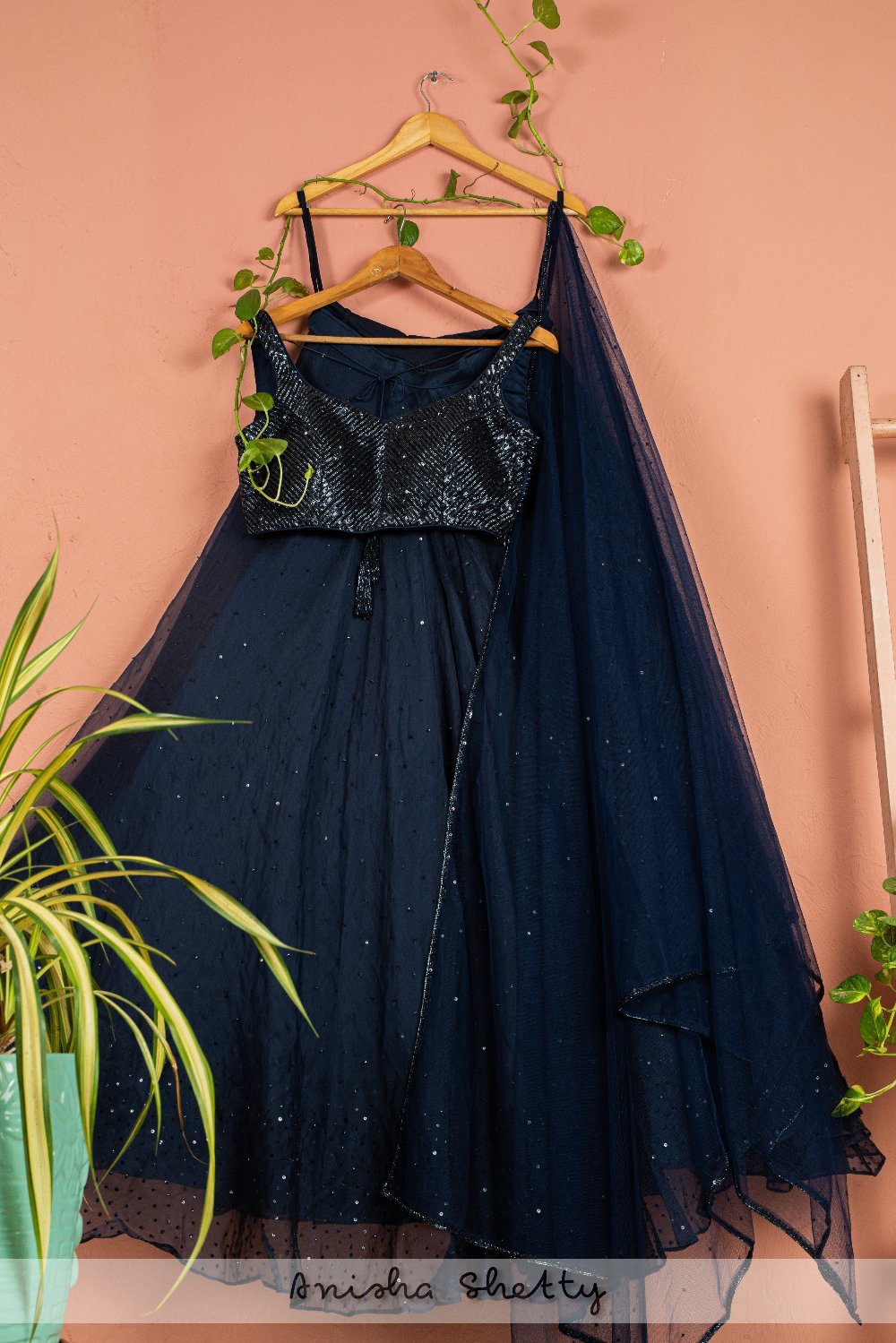 Midnight Blue Lehenga Set - blue lehenga