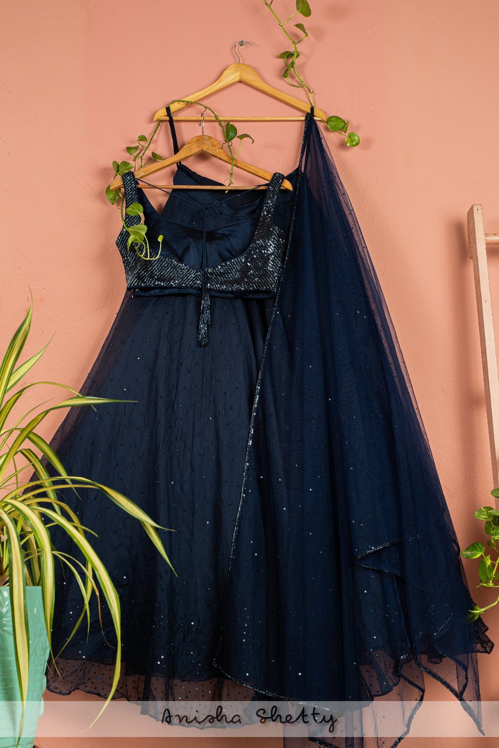 Midnight Blue Lehenga Set - blue lehenga