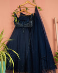 Midnight Blue Lehenga Set - blue lehenga