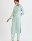 Mint Chanderi Kurta Set - ladies outfit