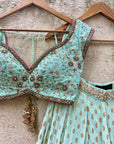 Mint Green Sharmily Lehenga Set - mint green lehenga