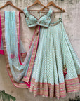 Mint Green Sharmily Lehenga Set - mint green lehenga
