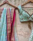 Mint Green Sharmily Lehenga Set - mint green lehenga