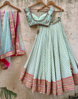 Mint Green Sharmily Lehenga Set - mint green lehenga
