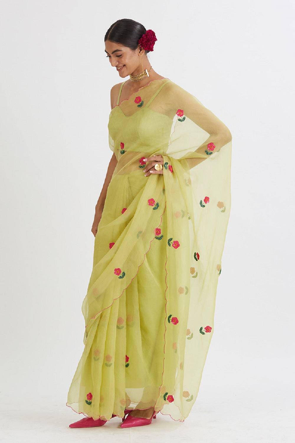 Mint Gul Mehandi Saree - indian saree