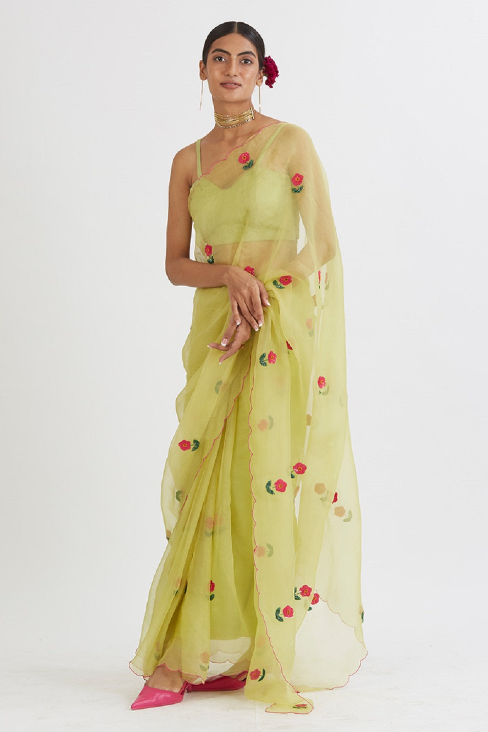 Mint Gul Mehandi Saree - indian saree