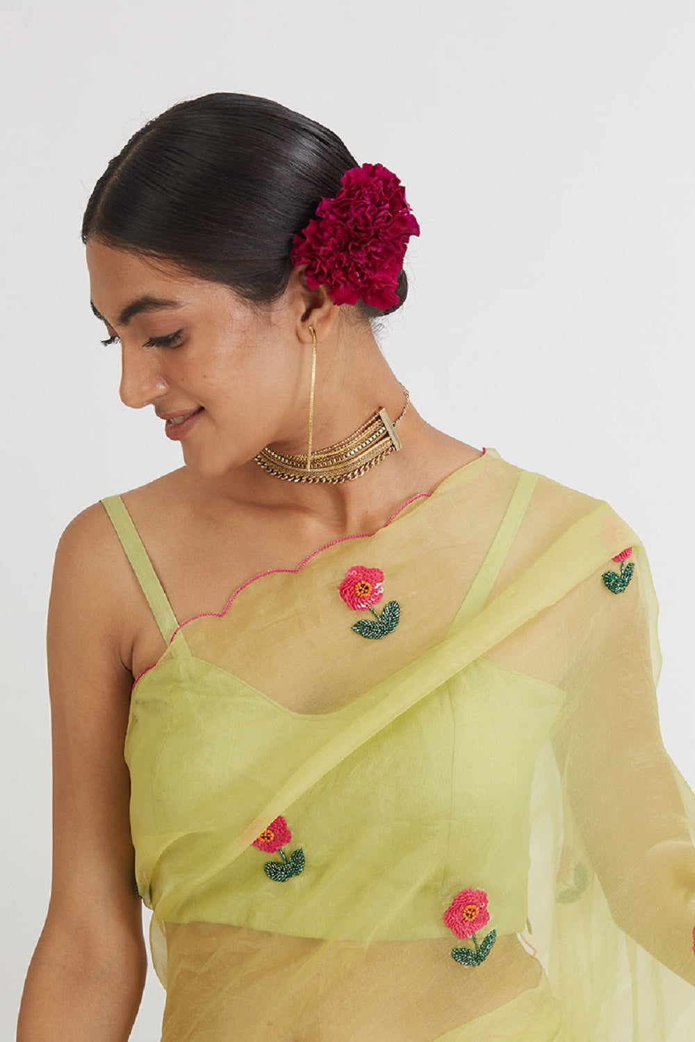Mint Gul Mehandi Saree - indian saree