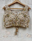 Mustard and Beige Mirror Cutwork Lehenga Set - mirror work lehenga