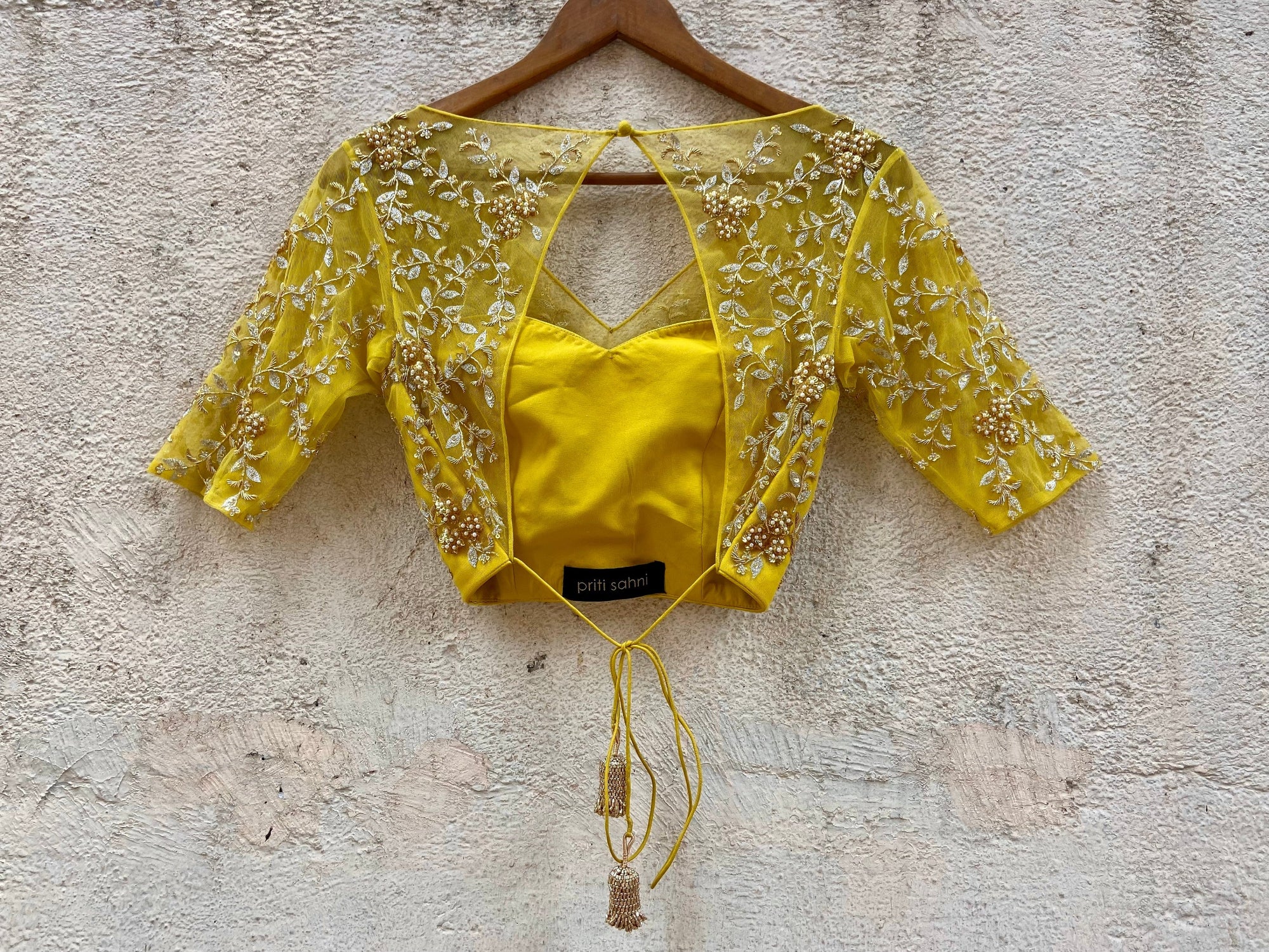 Mustard Ruffled Embroidered Pre-stitched Saree - sari indian clothing