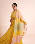 Mustard Yellow Anarkali Set - yellow anarkali dress