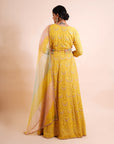 Mustard Yellow Anarkali Set - yellow anarkali dress