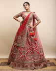 NARGIZ Red Lehenga - red bridal lehenga