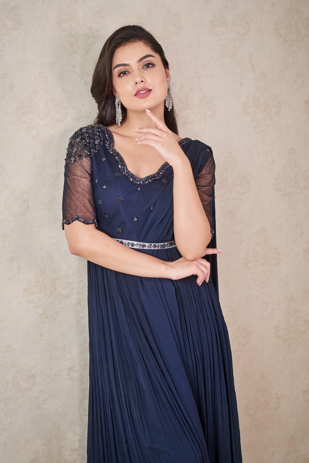 Navy Blue Dhoti Set - indian wear for women