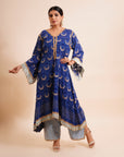 Navy Blue Kaftan Kurta Set - navy blue kurta