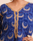 Navy Blue Kaftan Kurta Set - navy blue kurta