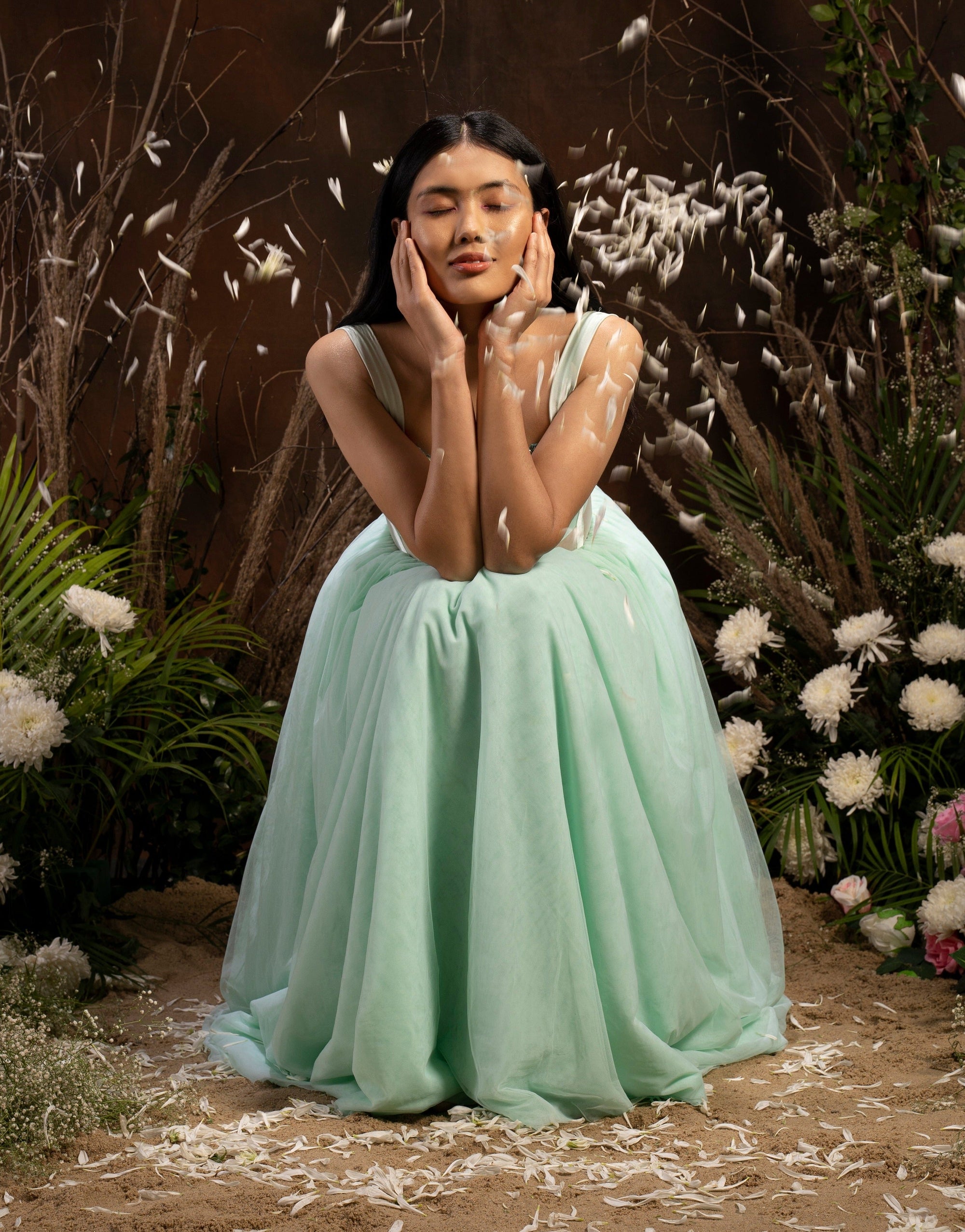 Neha Ankle Length Dress - light blue dress