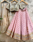 Nude Pink And Beige Lehenga Set - lehenga set