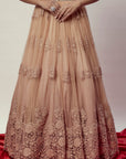 Ombre Rose Gold Floral Lehenga Set - floral lehenga