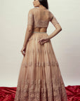 Ombre Rose Gold Floral Lehenga Set - floral lehenga